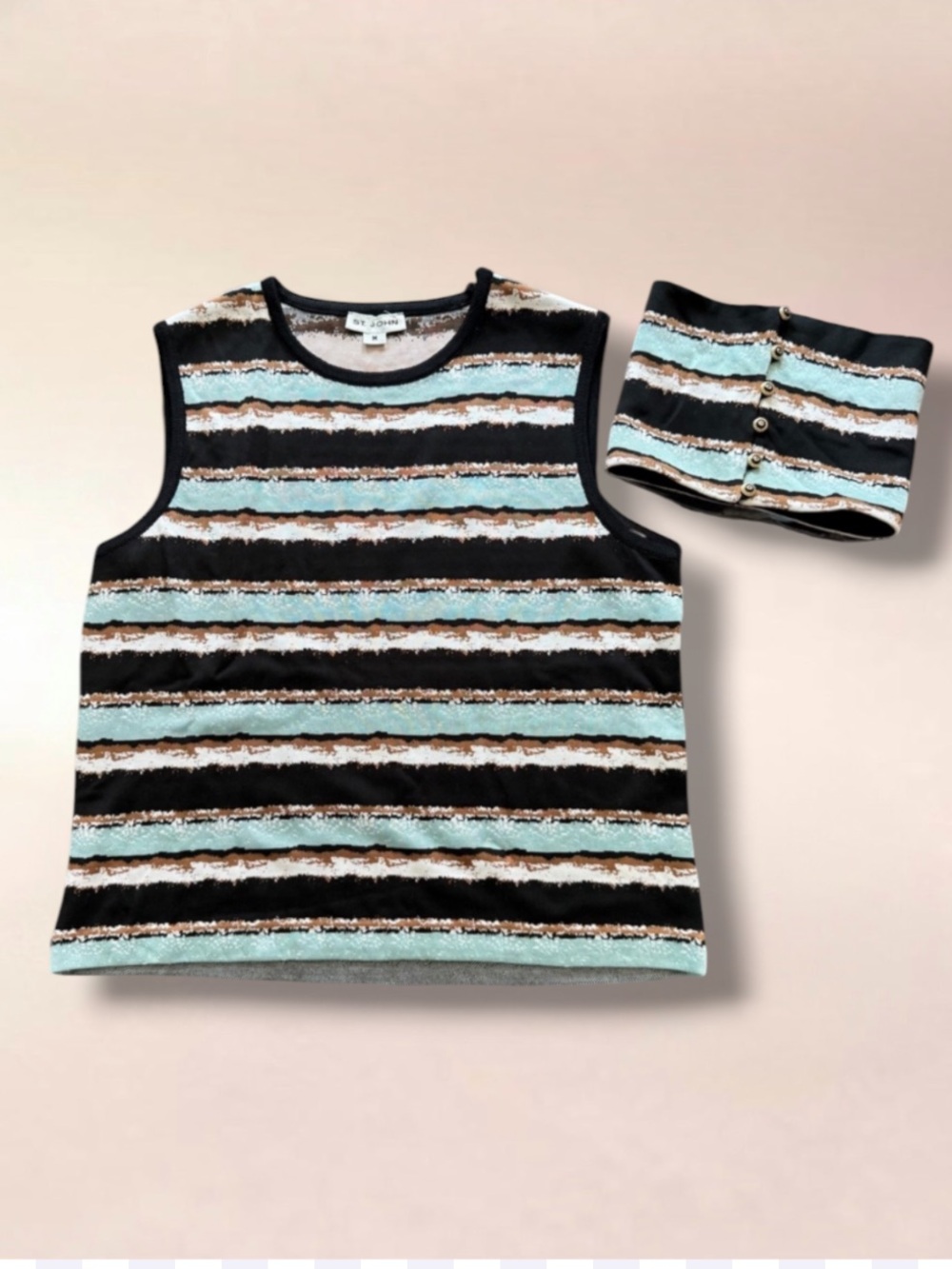 ST. John 2 Piece Knit Tank Removable Collar